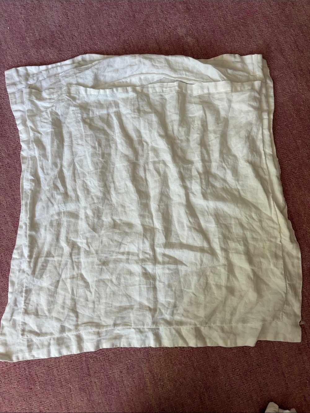Pottery Barn Linen Euro Sham Pillow Cover Solid White